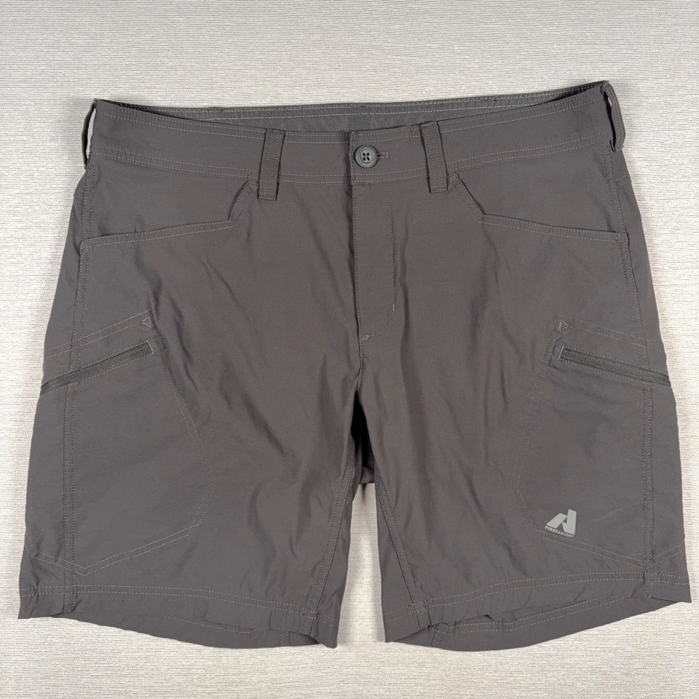 Eddie Bauer Guide Pro 9" Shorts Mens 38 Gray Nylon Spandex First Ascent Hiking